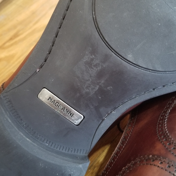 Magnanni Carlito Cap Toe Derby Lace Up Dress Shoes in Cognac 12M Brouge … main image 13